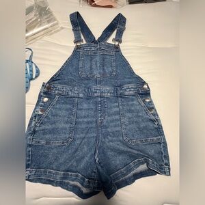 🌻🪷🌸Lane Bryant Denim Short Overalls Romper - Blue size 14